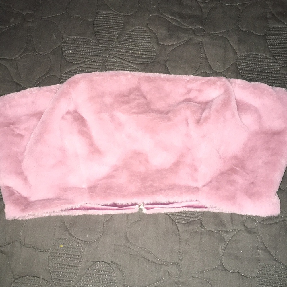 Tube top faux fur